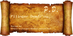 Pilinger Demény névjegykártya